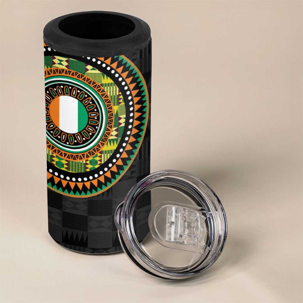 Ivory Coast 4 in 1 Can Cooler Tumbler African Tribal Pattern