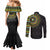 Ivory Coast Couples Matching Mermaid Dress and Long Sleeve Button Shirt African Tribal Pattern