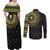 Ivory Coast Couples Matching Off Shoulder Maxi Dress and Long Sleeve Button Shirt African Tribal Pattern