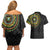 Ivory Coast Couples Matching Off Shoulder Short Dress and Hawaiian Shirt African Tribal Pattern