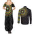 Ivory Coast Couples Matching Summer Maxi Dress and Long Sleeve Button Shirt African Tribal Pattern