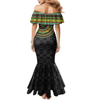 Ivory Coast Family Matching Mermaid Dress and Hawaiian Shirt African Tribal Pattern