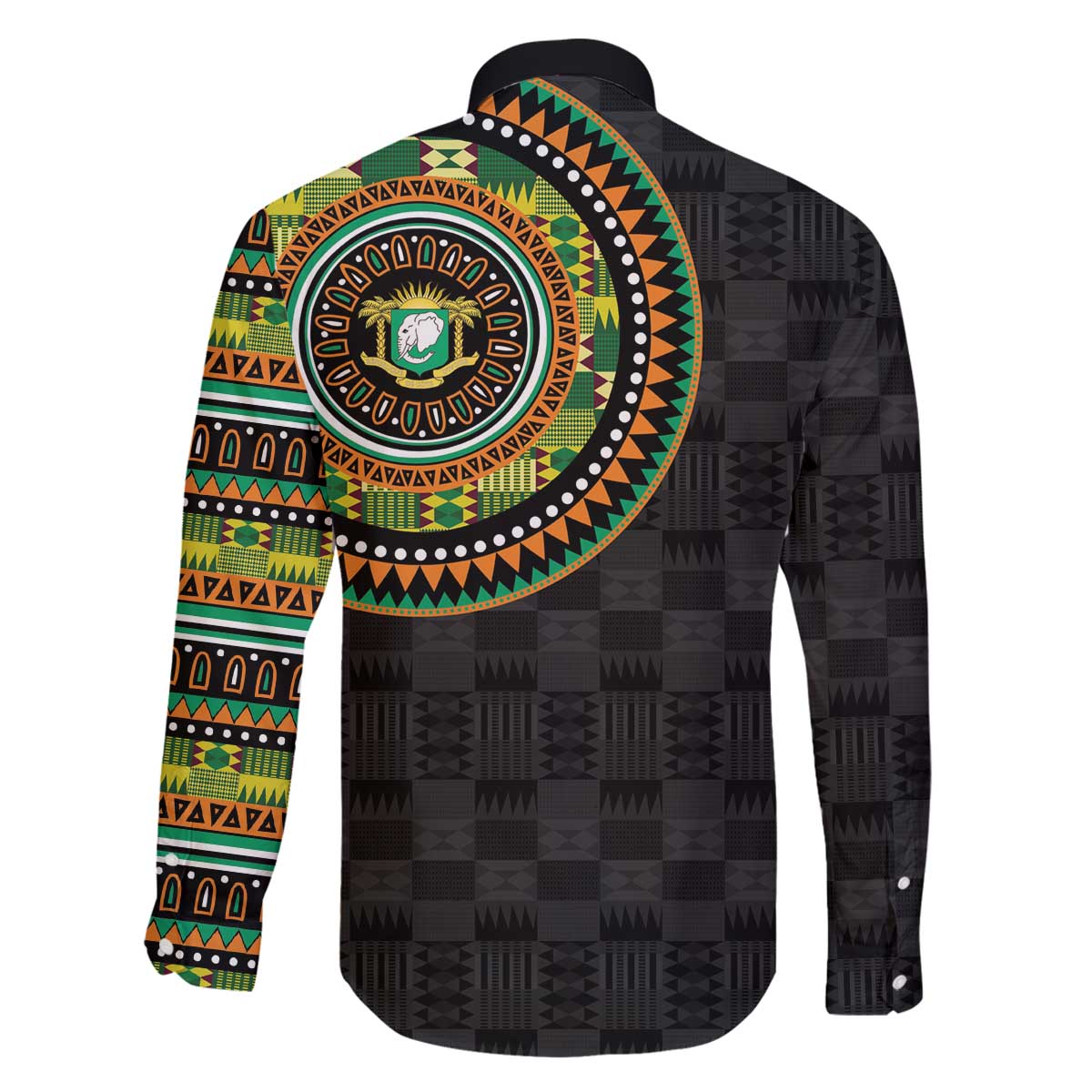 Ivory Coast Family Matching Off The Shoulder Long Sleeve Dress and Hawaiian Shirt African Tribal Pattern