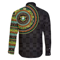 Ivory Coast Family Matching Off Shoulder Short Dress and Hawaiian Shirt African Tribal Pattern