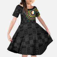 Ivory Coast Family Matching Short Sleeve Bodycon Dress and Hawaiian Shirt African Tribal Pattern
