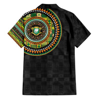 Ivory Coast Family Matching Short Sleeve Bodycon Dress and Hawaiian Shirt African Tribal Pattern