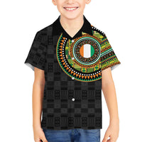 Ivory Coast Family Matching Short Sleeve Bodycon Dress and Hawaiian Shirt African Tribal Pattern