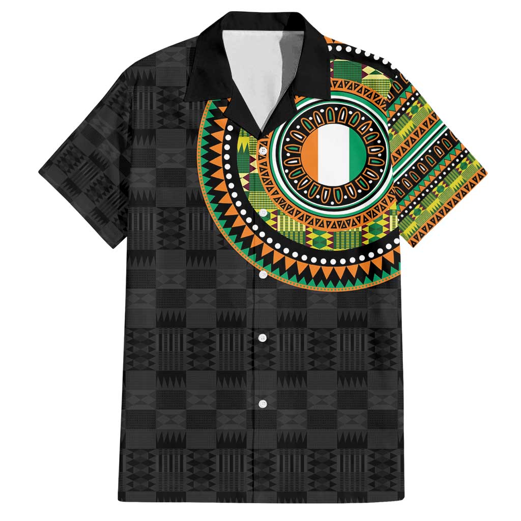 Ivory Coast Family Matching Summer Maxi Dress and Hawaiian Shirt African Tribal Pattern