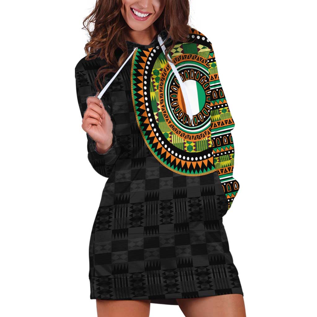 Ivory Coast Hoodie Dress African Tribal Pattern