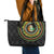Ivory Coast Leather Tote Bag African Tribal Pattern