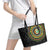 Ivory Coast Leather Tote Bag African Tribal Pattern
