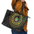 Ivory Coast Leather Tote Bag African Tribal Pattern
