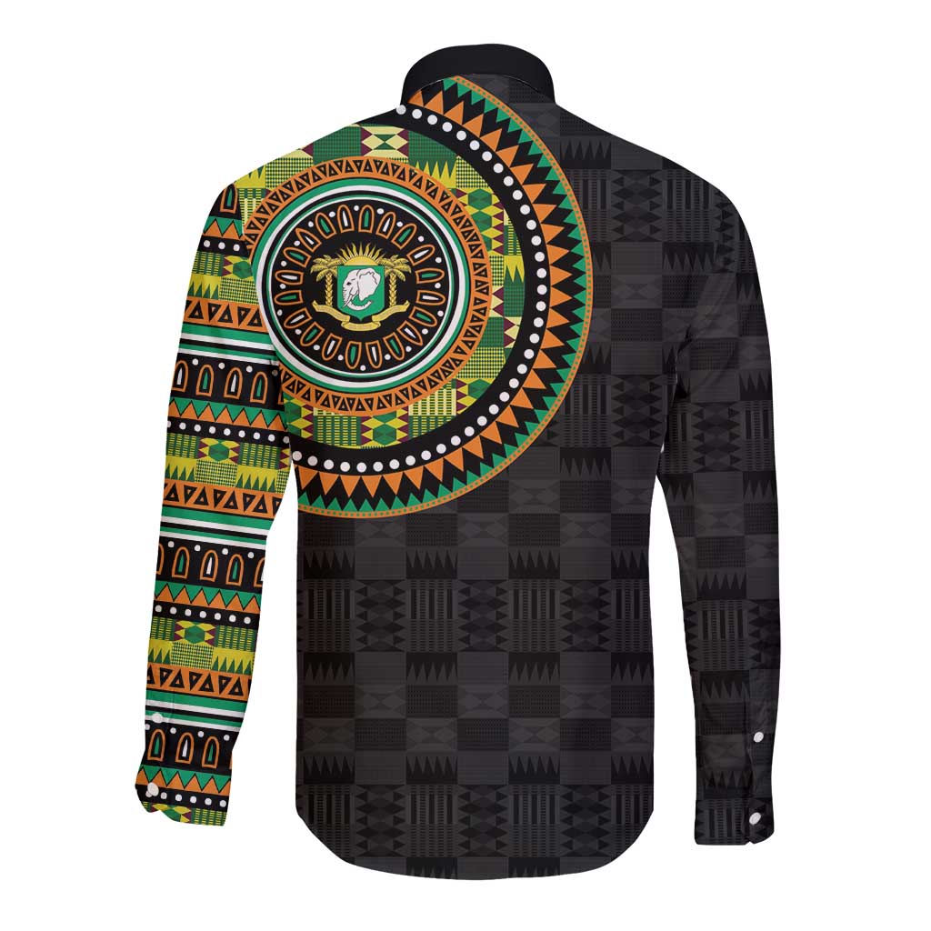 Ivory Coast Long Sleeve Button Shirt African Tribal Pattern