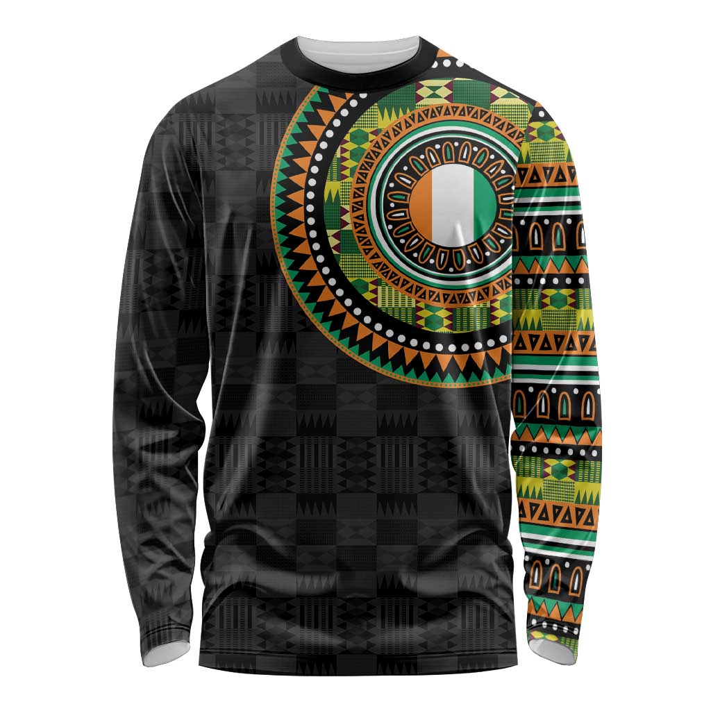 Ivory Coast Long Sleeve Shirt African Tribal Pattern