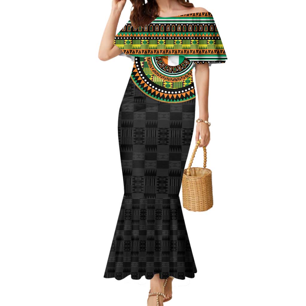 Ivory Coast Mermaid Dress African Tribal Pattern
