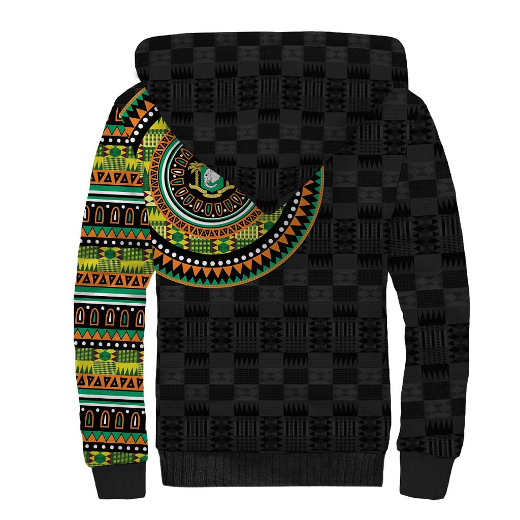 Ivory Coast Sherpa Hoodie African Tribal Pattern