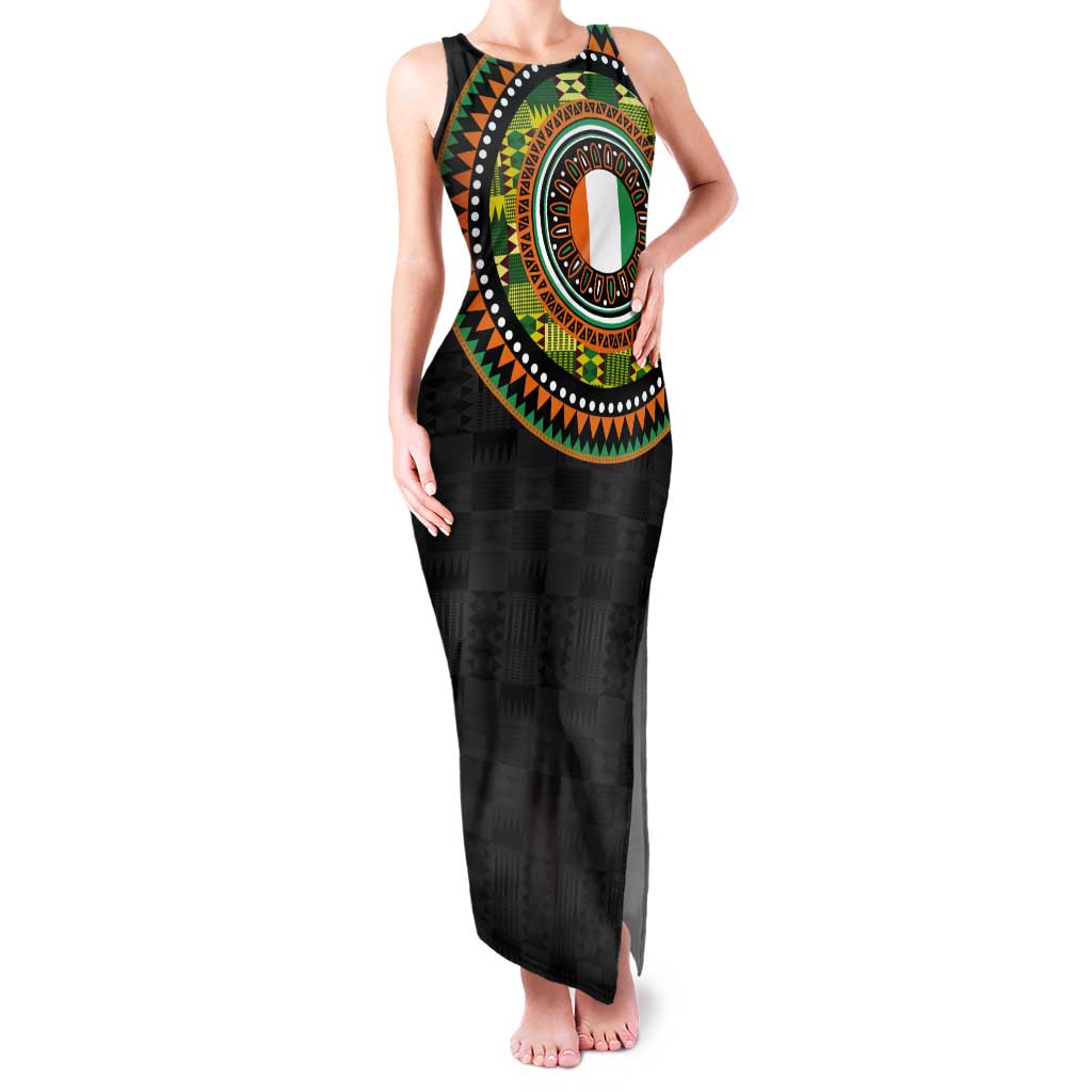 Ivory Coast Tank Maxi Dress African Tribal Pattern