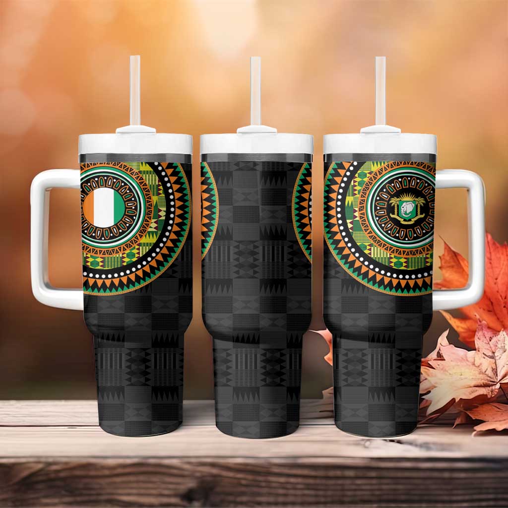 Ivory Coast Tumbler With Handle African Tribal Pattern