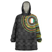 Ivory Coast Wearable Blanket Hoodie African Tribal Pattern