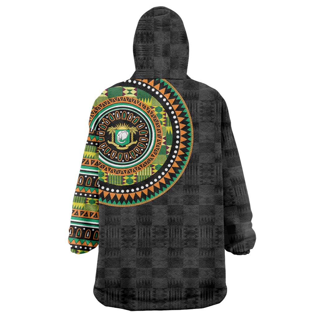 Ivory Coast Wearable Blanket Hoodie African Tribal Pattern