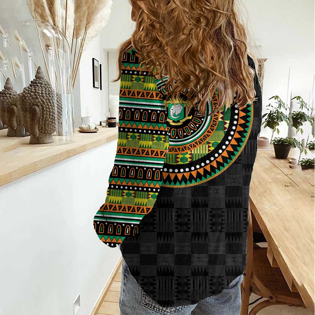 Ivory Coast Women Casual Shirt African Tribal Pattern