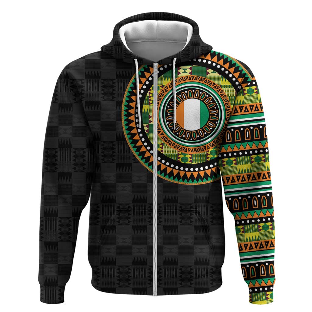 Ivory Coast Zip Hoodie African Tribal Pattern
