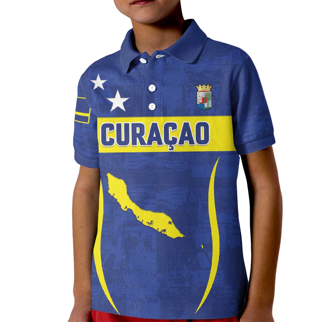 Custom Curacao Football 2026 Kid Polo Shirt Road to Glory
