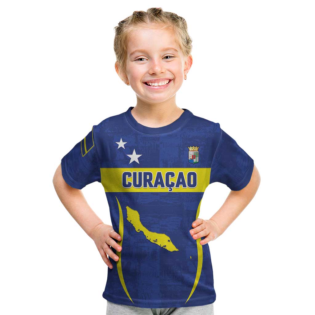 Custom Curacao Football 2026 Kid T Shirt Road to Glory
