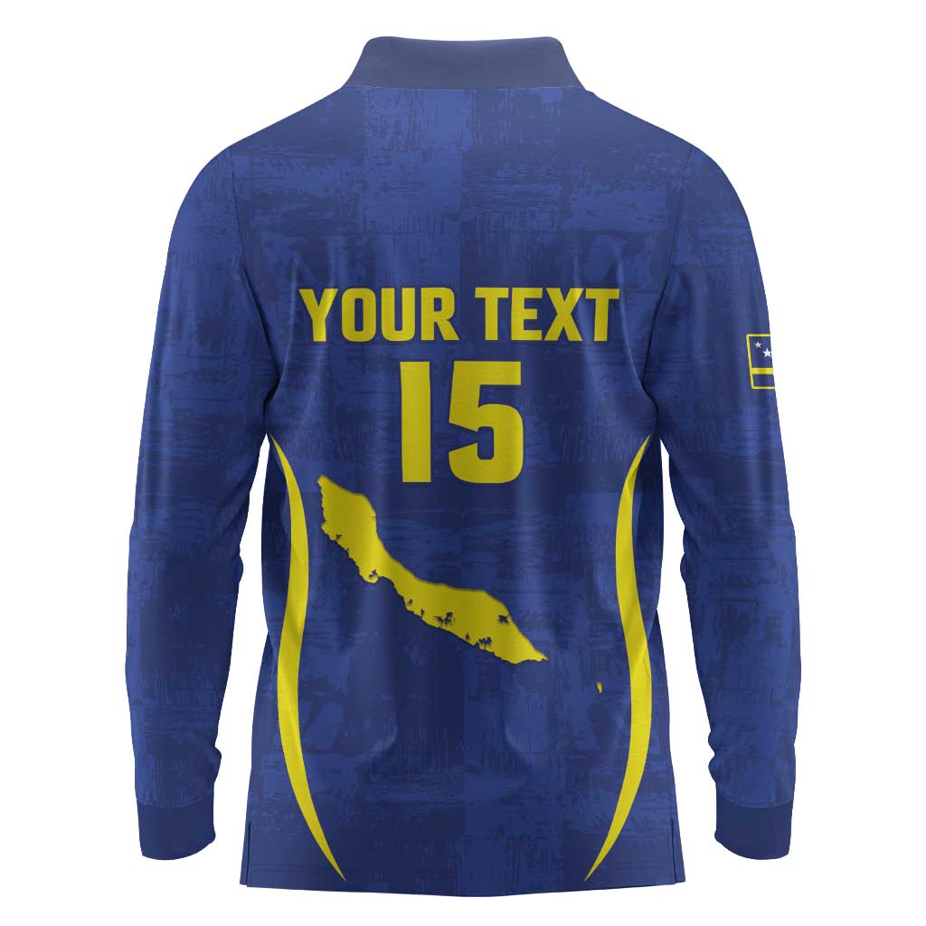 Custom Curacao Football 2026 Long Sleeve Polo Shirt Road to Glory