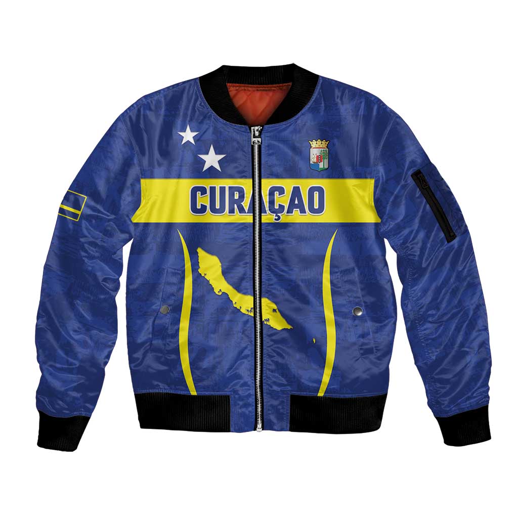 Custom Curacao Football 2026 Sleeve Zip Bomber Jacket Road to Glory