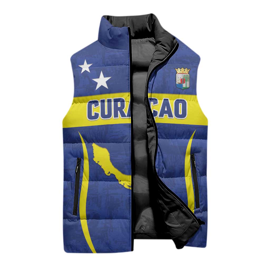 Custom Curacao Football 2026 Sleeveless Puffer Jacket Road to Glory