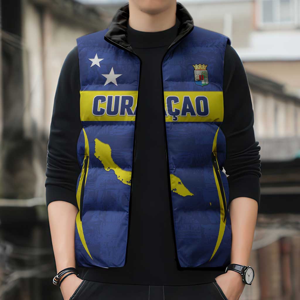 Custom Curacao Football 2026 Sleeveless Puffer Jacket Road to Glory