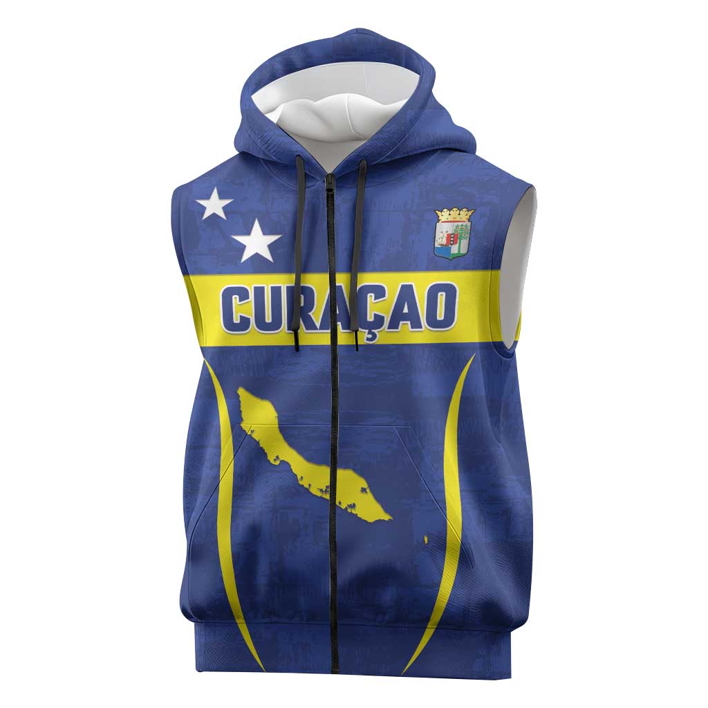 Custom Curacao Football 2026 Sleeveless Zip Hoodie Road to Glory