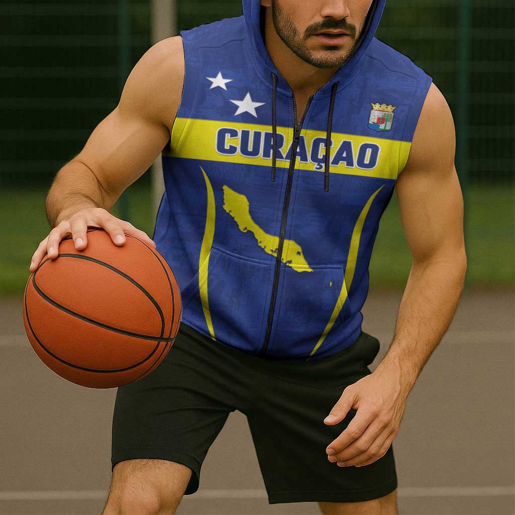Custom Curacao Football 2026 Sleeveless Zip Hoodie Road to Glory