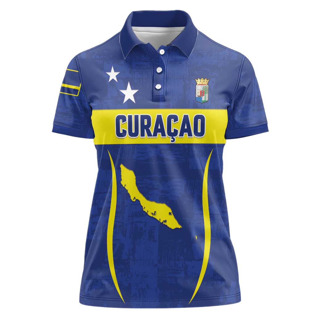 Custom Curacao Football 2026 Women Polo Shirt Road to Glory