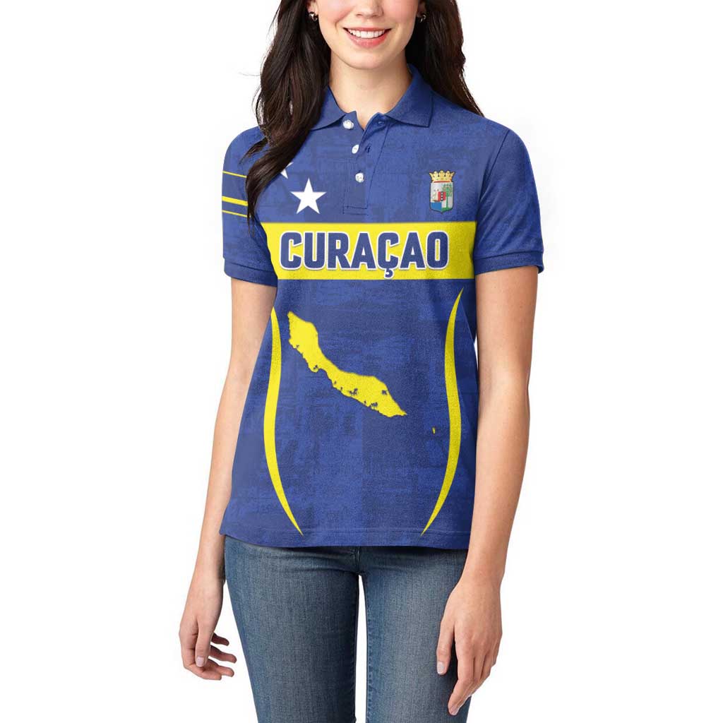 Custom Curacao Football 2026 Women Polo Shirt Road to Glory
