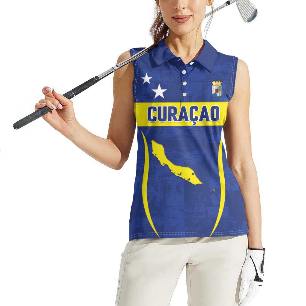 Custom Curacao Football 2026 Women Sleeveless Polo Shirt Road to Glory