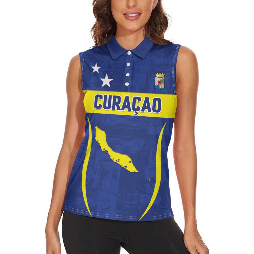 Custom Curacao Football 2026 Women Sleeveless Polo Shirt Road to Glory