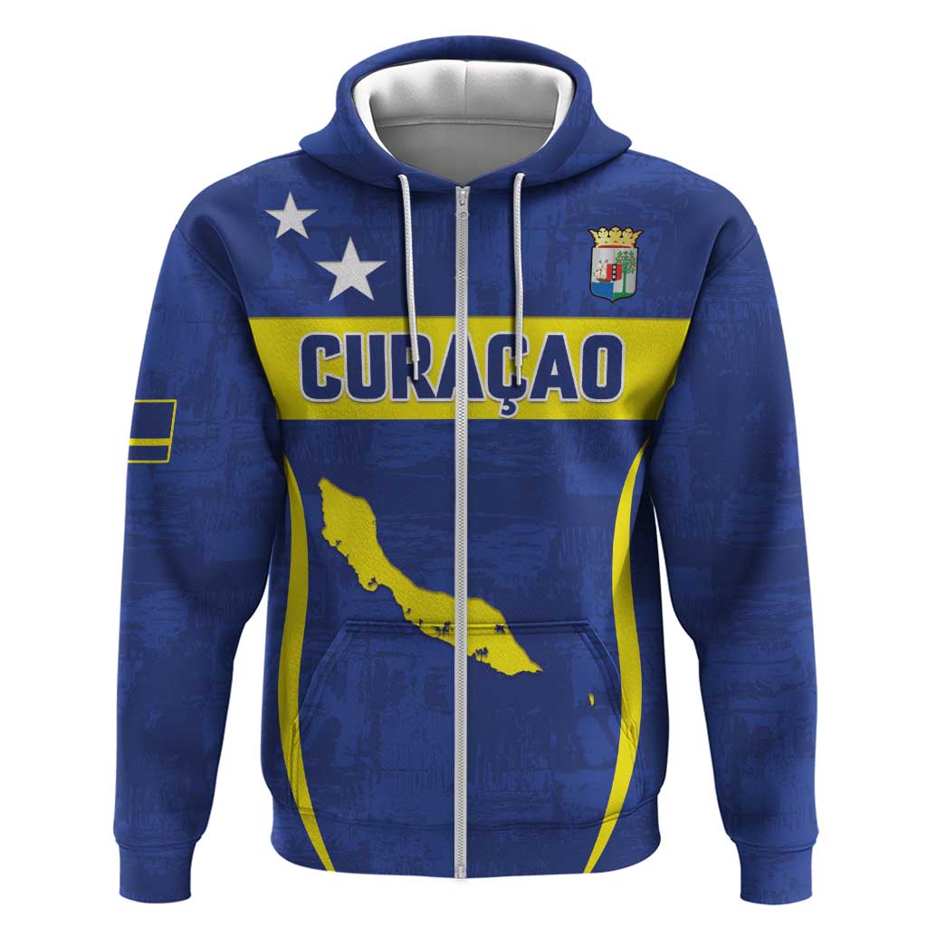 Custom Curacao Football 2026 Zip Hoodie Road to Glory