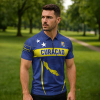 Custom Curacao Football 2026 Zipper Polo Shirt Road to Glory