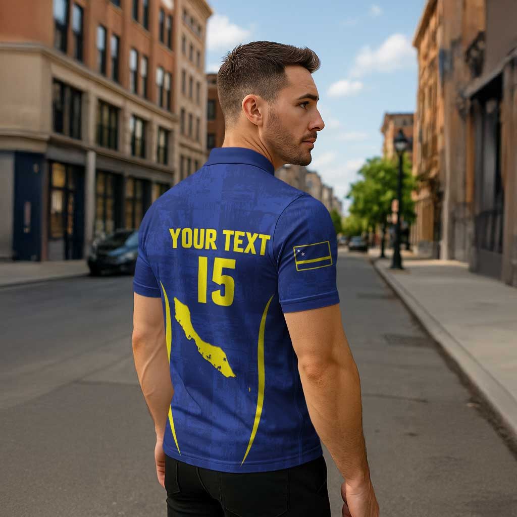 Custom Curacao Football 2026 Zipper Polo Shirt Road to Glory