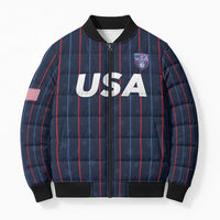 Custom USA Soccer 2026 Bomber Puffer Jacket Stars and Stripes Take the Field
