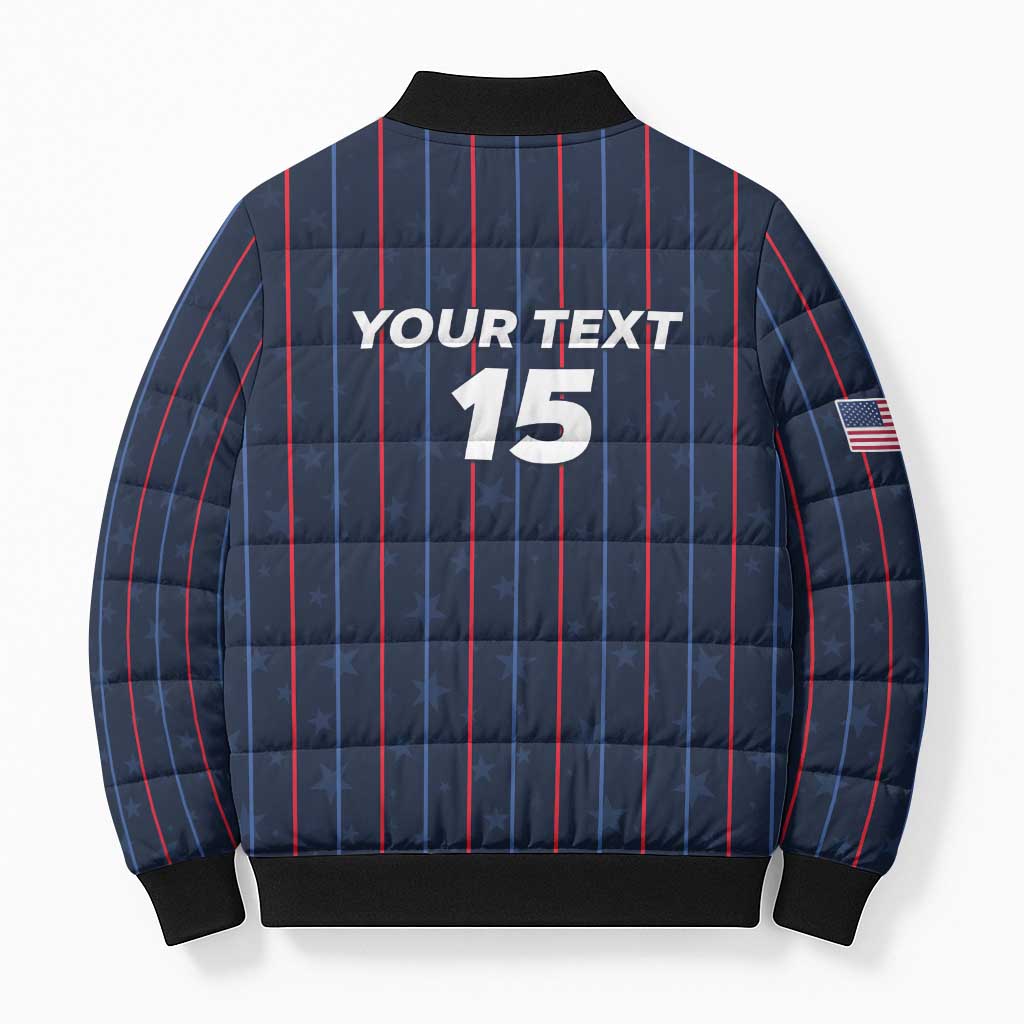 Custom USA Soccer 2026 Bomber Puffer Jacket Stars and Stripes Take the Field