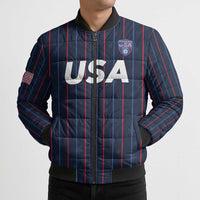 Custom USA Soccer 2026 Bomber Puffer Jacket Stars and Stripes Take the Field