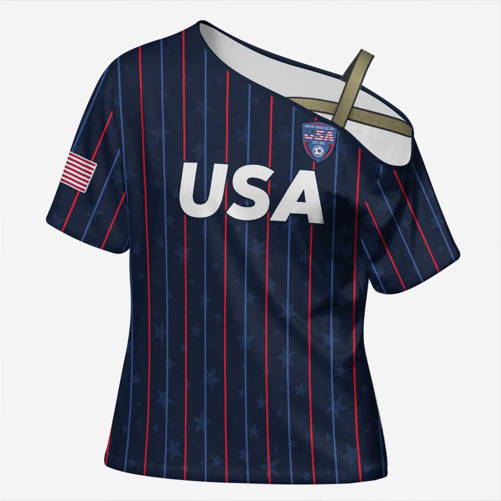 Custom USA Soccer 2026 Cross Shoulder Shirt Stars and Stripes Take the Field