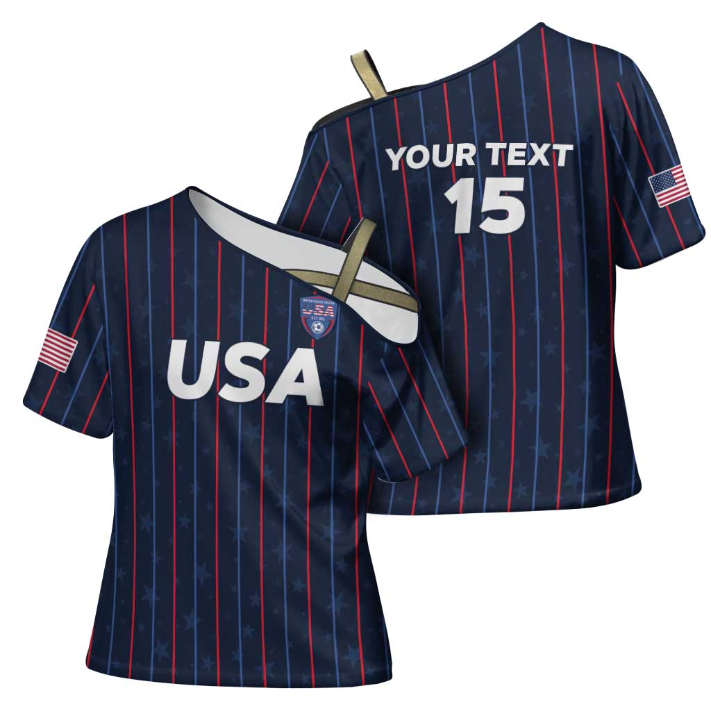 Custom USA Soccer 2026 Cross Shoulder Shirt Stars and Stripes Take the Field