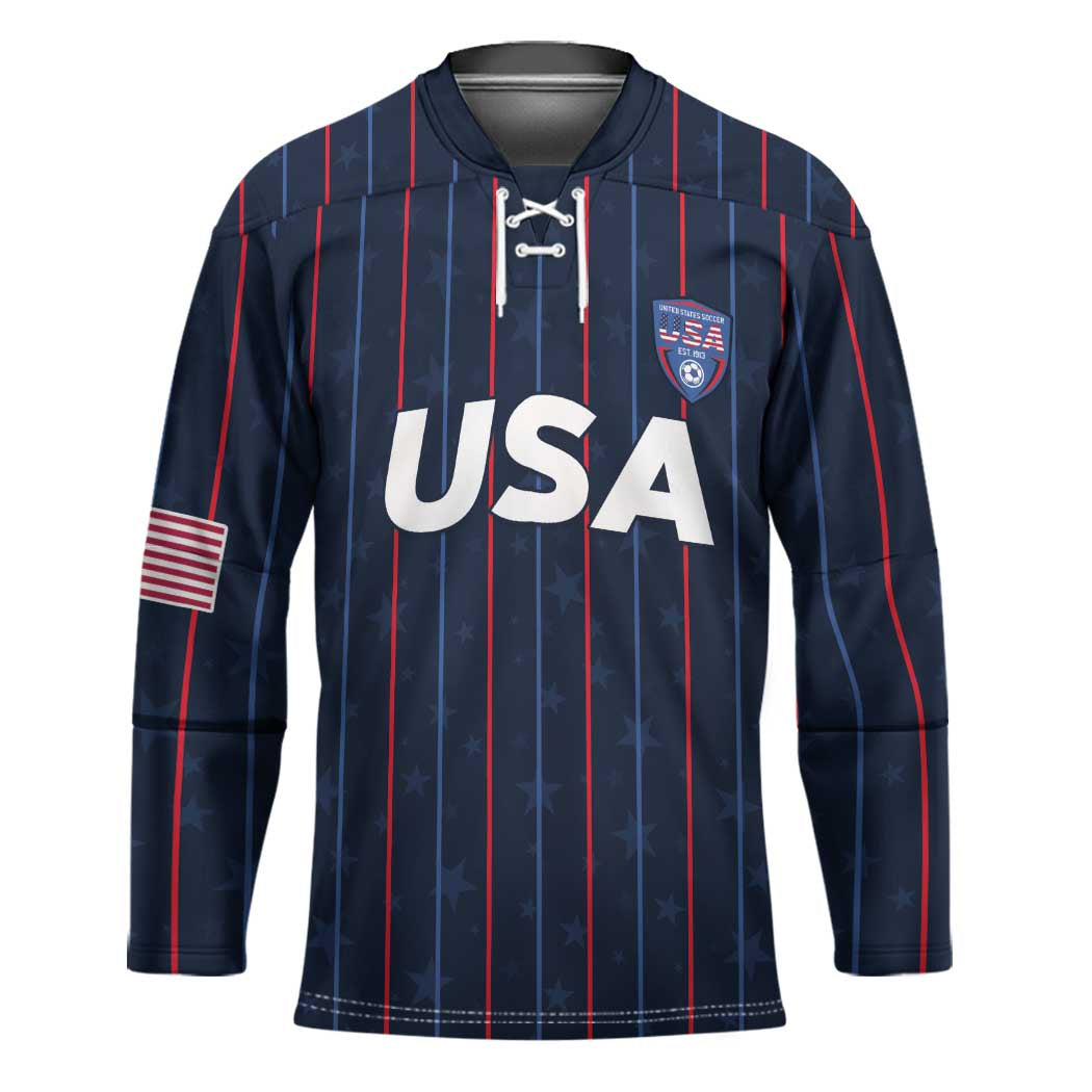 Custom USA Soccer 2026 Hockey Jersey Stars and Stripes Take the Field