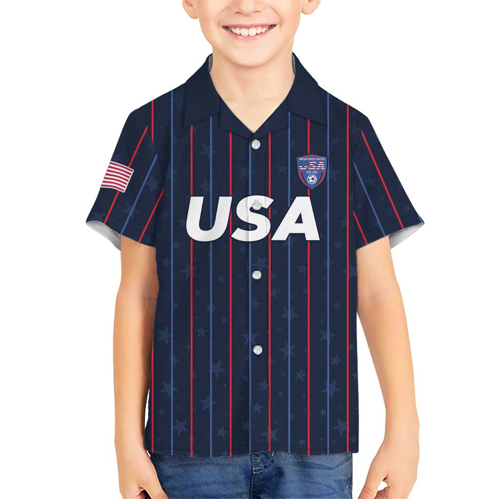 Custom USA Soccer 2026 Kid Hawaiian Shirt Stars and Stripes Take the Field