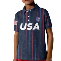 Custom USA Soccer 2026 Kid Polo Shirt Stars and Stripes Take the Field