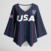 Custom USA Soccer 2026 Kimono Sleeve Blouse Stars and Stripes Take the Field